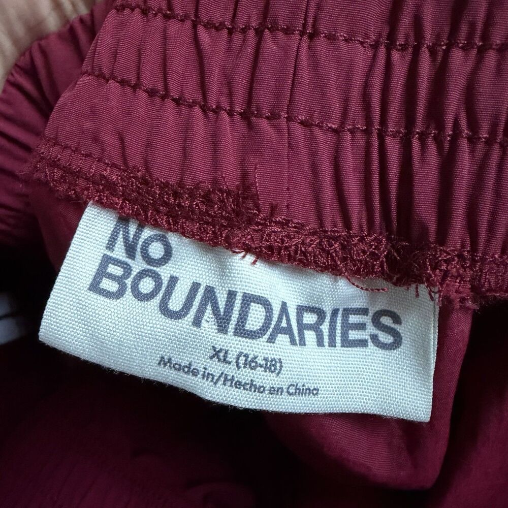 No Boundaries Baggy Wide Leg Track Pants Womens XL Red Y2K Snap Button Relaxed - Picture 2 of 8